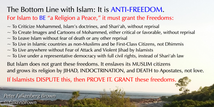 The Bottom Line with Islam: It is ANTI-FREEDOM